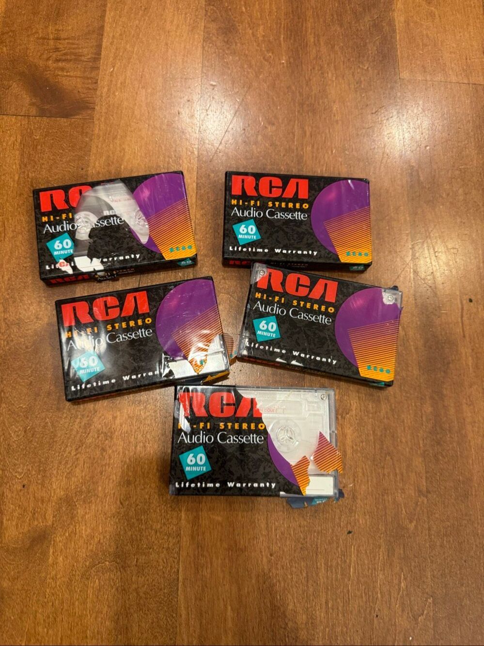 Vintage 1998 RCA RC60 Blank Cassette Tapes 60 Min Hi-Fi Stereo Lot of 5 NOS